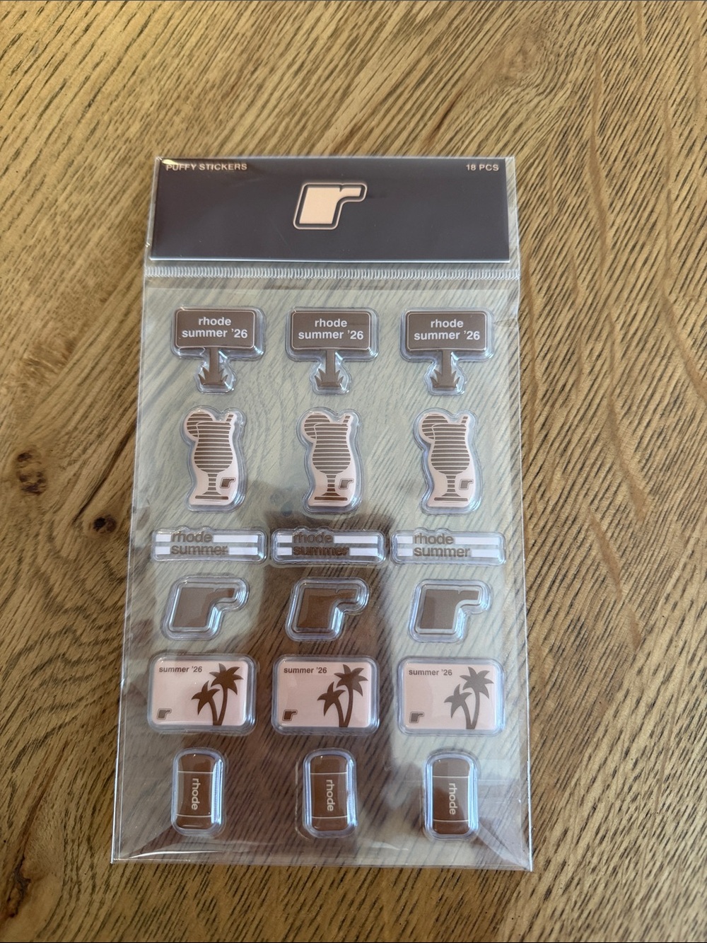 rhode skin beige & brown puffy sticker set